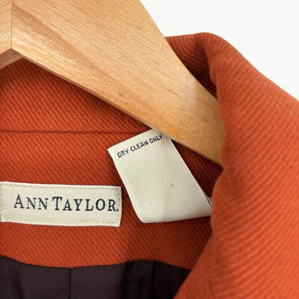 Vintage Ann Taylor Wool Cashmere Blazer Size 6 Burnt Orange 90s Classic - Picture 10 of 14